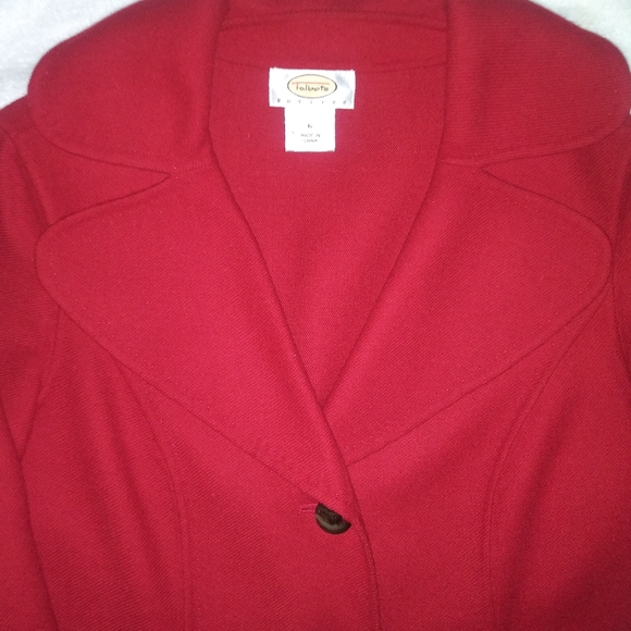 🆕Talbots | 100% Wool Light Peacoat In Red Women's Size 6 Petite Womens Red Coat - Picture 4 of 15